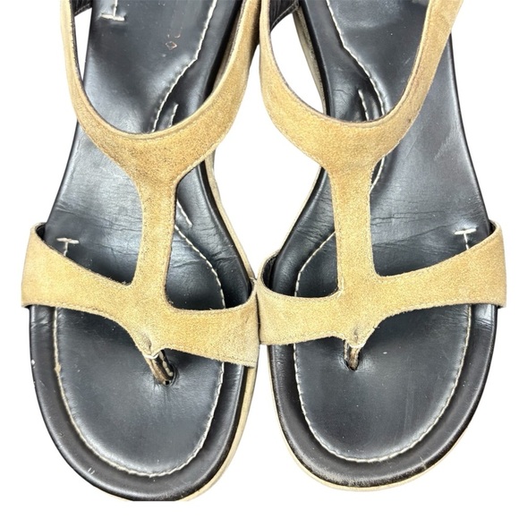 Donald Pliner Shula Wedge Sandals Beige Suede Size 7.5 Boho Contemporary - Picture 7 of 12